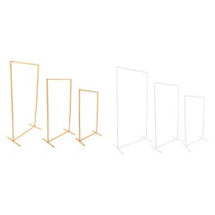 3 Packs Wedding Flower Arch Backdrop Stand Square Balloon Photo Stand Gold/White