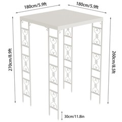 Sqaure Wedding Canopy Chuppah Arch Flower Backdrop Stand Garden Backyard Gazebo