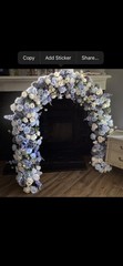Blue and White Floral Arch Wedding Backdrop Decor Flower Arch 7ft Metal Arch