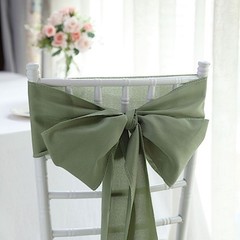 10 Eucalyptus Green Polyester CHAIR SASHES Ties Bows Wedding Party Ceremony