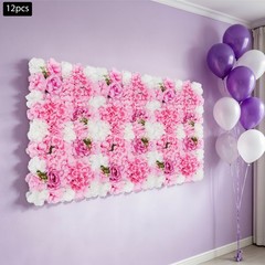 12 PCS Artificial Flowers Panels, Artificial Flower Panels Wall Mount decoration