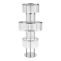 Modern 5 Tier Silver Iron Acrylic Crystal Flower Stand 43.3in Free Standing Rack
