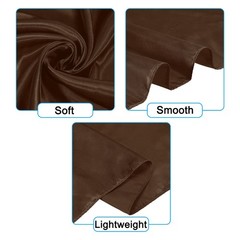 35 Inch Square Satin Head Scarf Silk Feeling Hair Scarf, Dark Brown