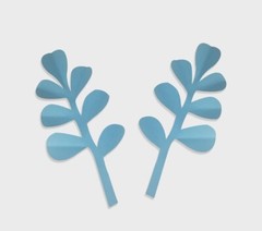 Decor In The Box 13 piece Handmade Paper Flower Set, Fully Assembled-Blue/White