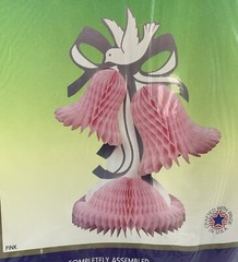 Vintage Beistle Co Honeycomb Paper 12″ Bell Art Tissue Centerpiece Shower 1983