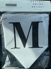 Fabric ‘Mr & Mrs’ Banner – Wedding Engagement Sign – White Cotton Felt