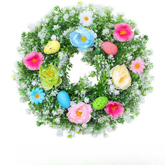 Holiday Decor Easter Wreath Plastic Foam Construction Lightweight Ready To Hang