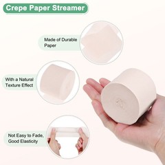 8-Rolls 656ft Crepe Paper Streamer for DIY [Light Pink-1.8 Inch x 82 Ft/Roll]