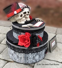 Gothic Wedding,card box,medium,personalized,black,red,halloween wedding decor