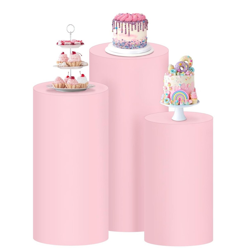 Socomi Cylinder Pedestal Stand Covers Spandex Flexible Display Box Stand Cove…