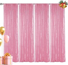 Pink Sequin Backdrop Curtain for Parties