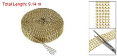 1″x10 Yard Crystal Rhinestones Mesh Ribbon Gold (4mm)