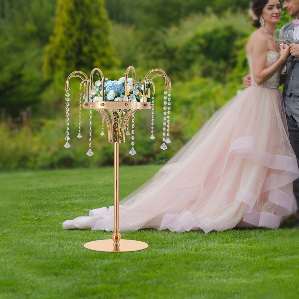 10 Pendants Flower Holder for Wedding, Crystal Flower Stand Wedding Centerpieces