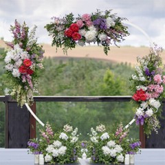 Metal Arch Backdrop Stand White Heart-shaped Wedding Decoration Rack In/Outdoor