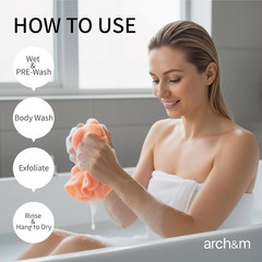Exfoliating Washcloth & Shower Body Scrubber, 3 Pack | Japanese Washcloth, Korea