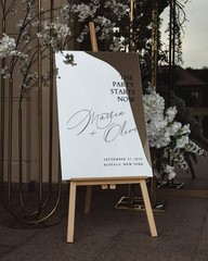 Silver Mirror Wedding Sign – Acrylic Welcome Sign for Wedding Entrance – Decor