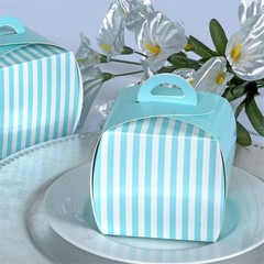10 pcs 3.5x3x3.5″ Wedding FAVOR BOXES Striped Cupcake Purse Decorations