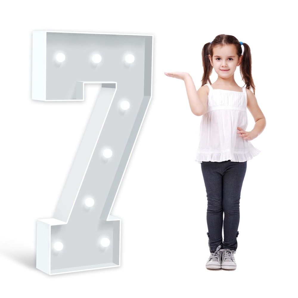3 Feet Tall Marquee Light Up Numbers Pre-cut Foam Board Mosaic Balloon for Pa…