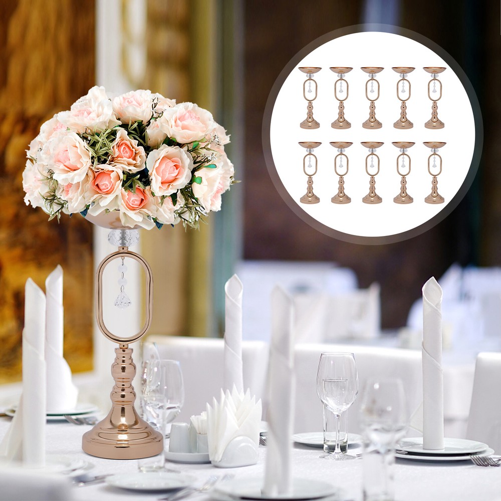 10 Gold Wedding Centerpieces Flower Vase Candle Holder Table Retro Home Decor US