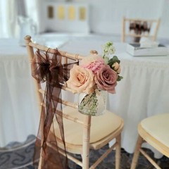 ORGANZA CHAIR COVER BOW SASH WEDDING EVENT DÉCOR PARTY VARIOUS COLOURS