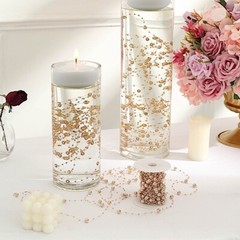 100 ft ROSE GOLD Artificial Pearl Beads String GARLAND ROLL Party Event