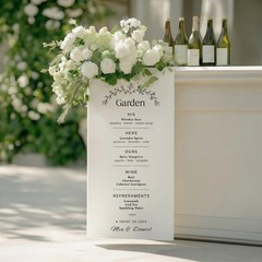 Modern Cloth Wedding Bar Menu Sign Custom Fabric Banner