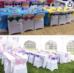 10pc satin Chair Cover Sash Bow Wedding Banquet Party Event Venue decoration NEW