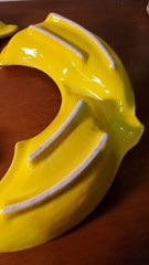 Decor Vintage Chip Trays No Dip Bowl Unmarked Pottery Glazed Yellow Orange