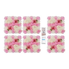 6 Pcs Artificial Flower Wall Panel, Artificial Floral Wall Decoration Backdrop