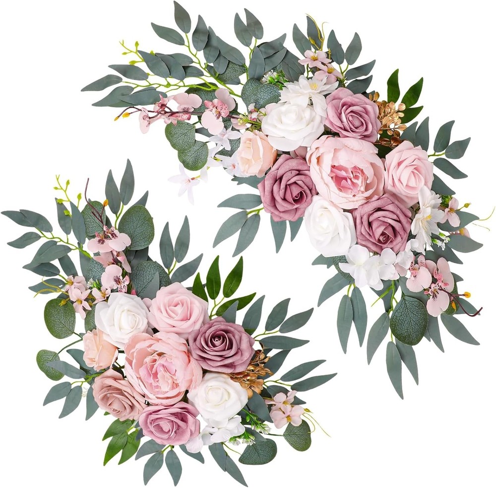 Wedding Arch Decorations 2 Pack – Reusable Artificial Hanging Flowers Floral Swa