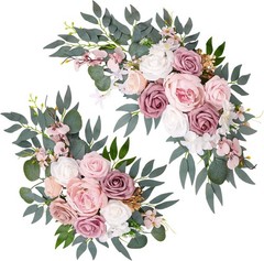 Wedding Arch Decorations 2 Pack – Reusable Artificial Hanging Flowers Floral Swa