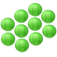 Mudra Crafts 12 Inch Round Chinese Green Paper Lanterns Hanging Decor | 10 PC…
