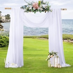 2 Panels Wedding Arch Draping Fabric 30″ x 20Ft 30″W x 240″L (Pack of 2) White