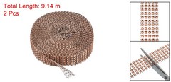 2 Roll 1″x20 Yard Crystal Rhinestones Mesh Ribbon Rose Gold (4mm)