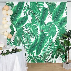 8 ft Tropical Leaves Printed Vinyl Photo Backdrop Party Banner Events Supplies