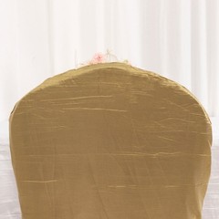 GOLD Crinkle Crushed Taffeta Banquet CHAIR COVER Party Wedding Events Decor