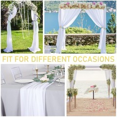 Wedding Arch Draping Fabric 2 Panels White Sheer Backdrop Curtain 28″ x 19ft for