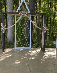 Taupe Drapes for Wedding Arch