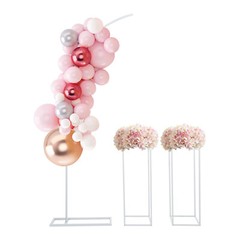 Arch Ballon Stand Backdrop Stand for Parties Wedding Flower Stand+2*Flower Stand