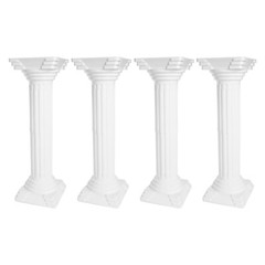 Roman Column 4 Piece Set White, Wedding Decorative Pillars Adjustable Height