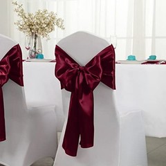 Pack Satin Table Runner 12 x 108 Inch, Smooth Table Runners for 24 Burgundy