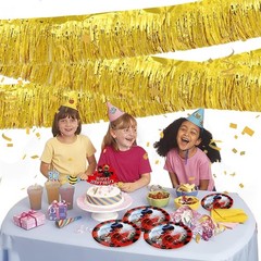 Gold Foil Fringe Garland 10FT 2packs, Metallic Foil Tinsel Fringe Banners for…