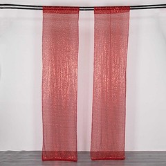 2 RED 8ft x 2ft Sequined Backdrop Curtain with Rod Pockets Wedding Decorations