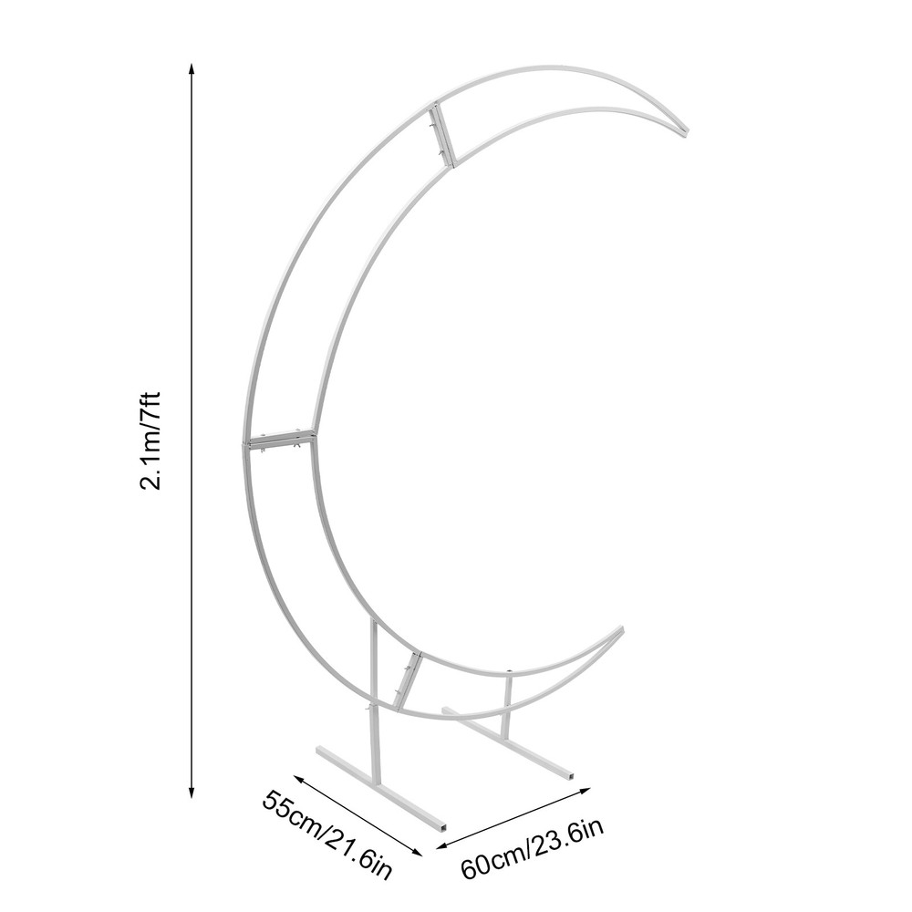 Large Crescent Wedding Balloon 7ft Moon Backdrop Stand Metal Arch Frame Wedding