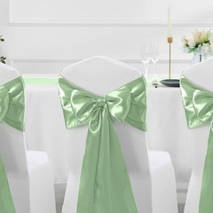 Manyshofu 4Pcs Satin Table Runner – 12 x 108 Inch 12″x108″, 4pcs Sage Green