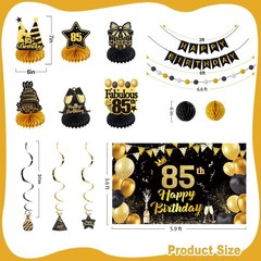 Happy 85th Birthday Party Decoration: Including Birthday Banner Backdrop, Par…