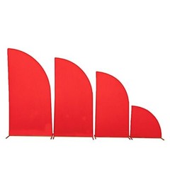 4 Matte RED Fitted Spandex Half Moon Wedding Arch Backdrop STAND COVERS Party