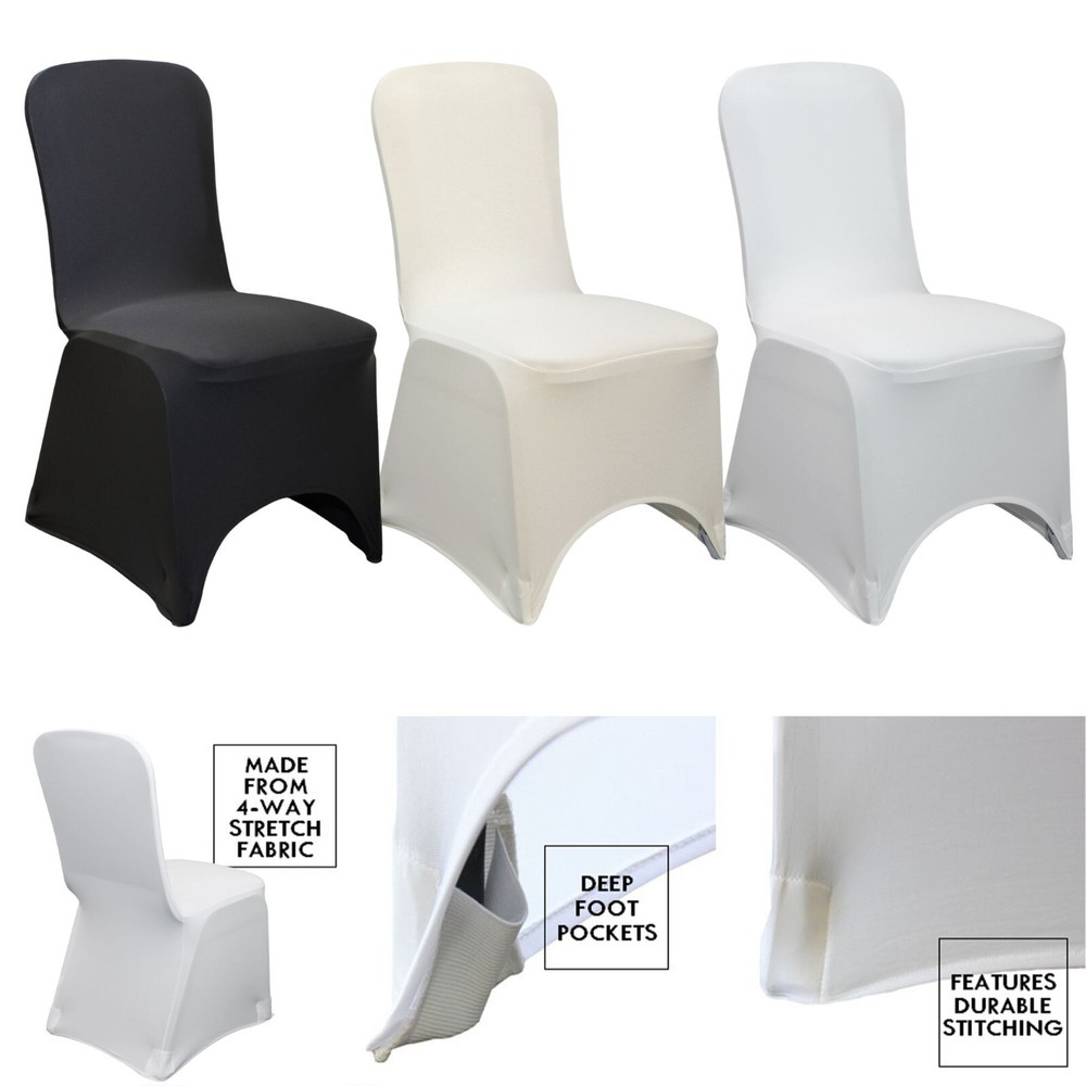 YCC Linens – Square Top Banquet Spandex Chair Cover (Box of 100) for Weddings