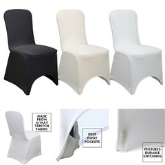 YCC Linens – Square Top Banquet Spandex Chair Cover (Box of 100) for Weddings