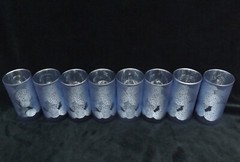 Wedding Decor- Vase / Candle Holder – Frosted Floral Periwinkle Blue